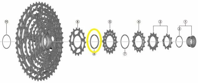 Shimano - Entretoise Y-0GX00310 Pour Cassette XT CS-M8100 1 Shimano - Entretoise Y-0GX00310 Pour Cassette XT CS-M8100